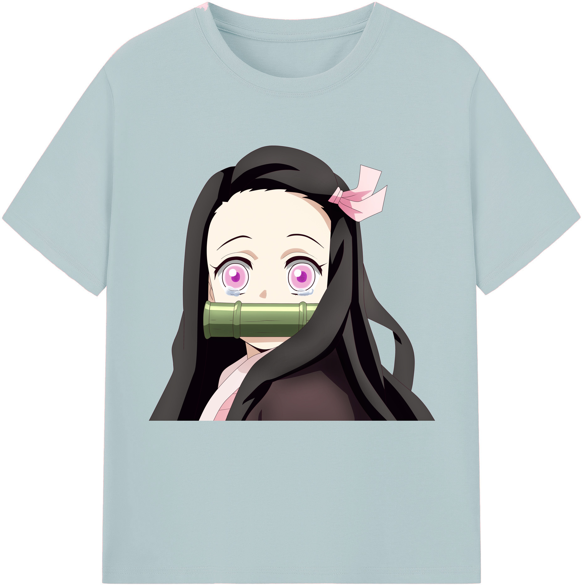（画像用） 鬼滅の刃（きめつのやいば）竈門 禰󠄀豆子／かまど ねずこ Kamado Nezuko 綿100％半袖Tシャツ（フロントプリント）